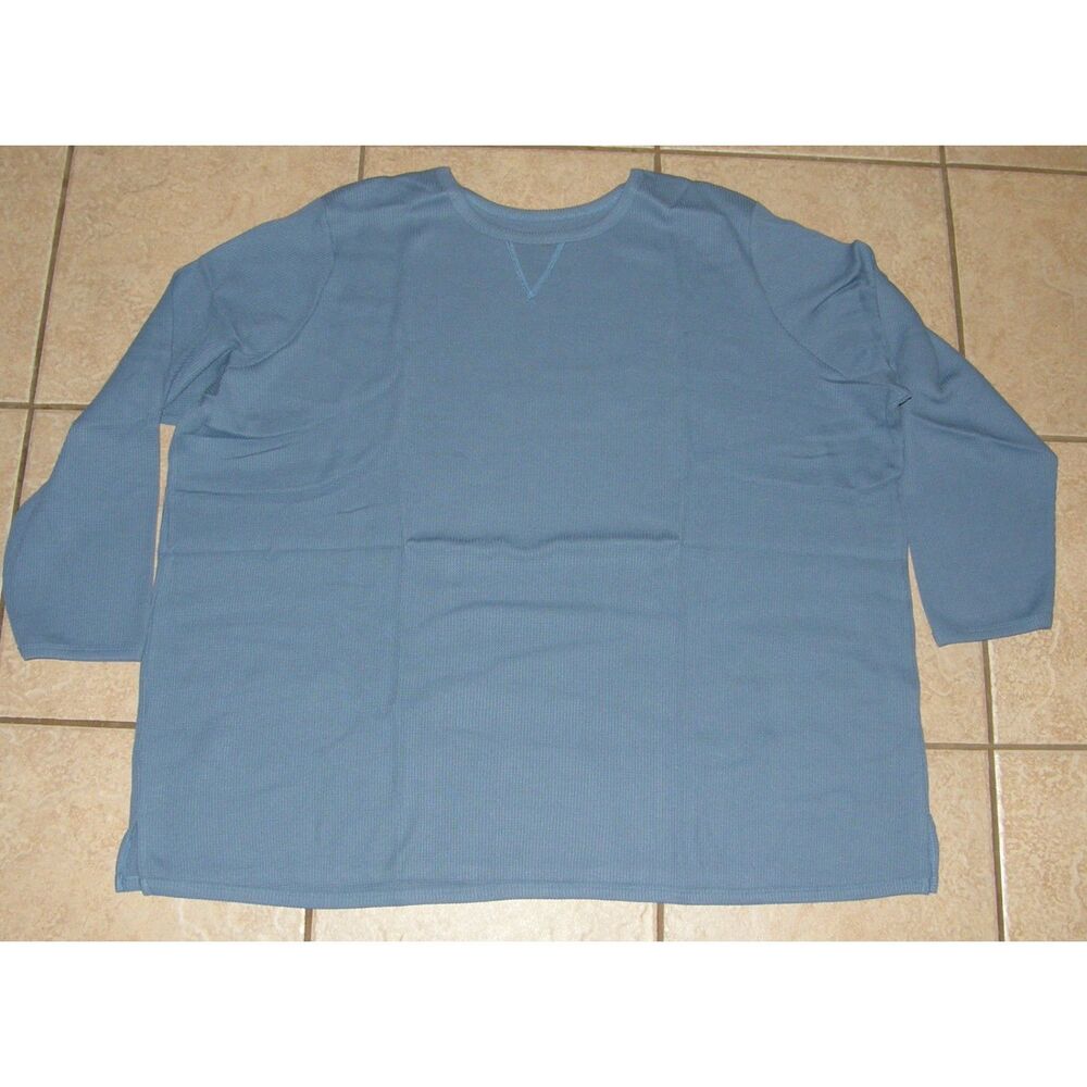 WOMAN WITHIN Blue Plus Sz 30/32 Casual Wear Stretchy Long Sleeve Thermal Top NEW